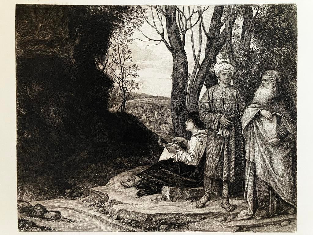 Ets William Unger (1837-1932) naar Giorgione (1477-1510), Enlèvement ou Envoi