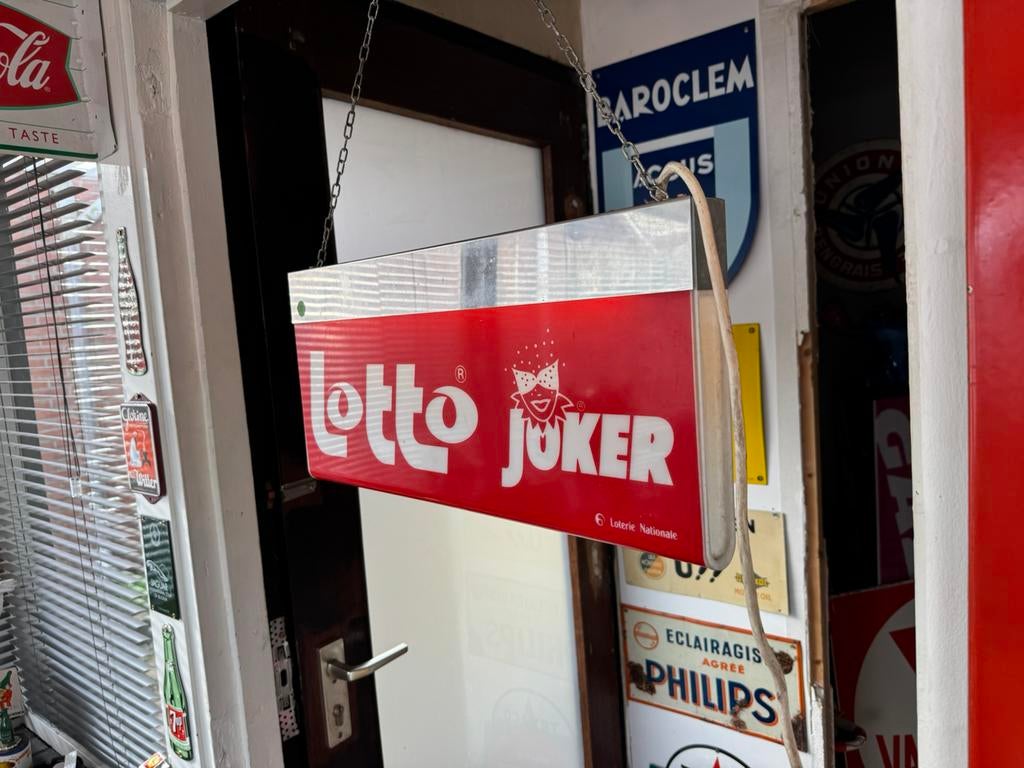 Lotto Joker oude reclame lichtbak, Ophalen, Gebruikt, Lichtbak of (neon) lamp