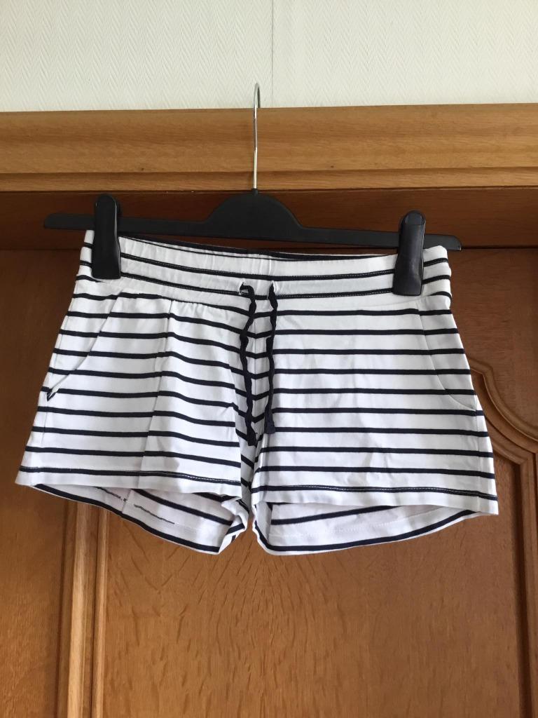 Short rayé bleu blanc H&M taille 14 ans, Kinderen en Baby's, Kinderkleding | Maat 164, Overige typen, Meisje, H&M, Ophalen of Verzenden