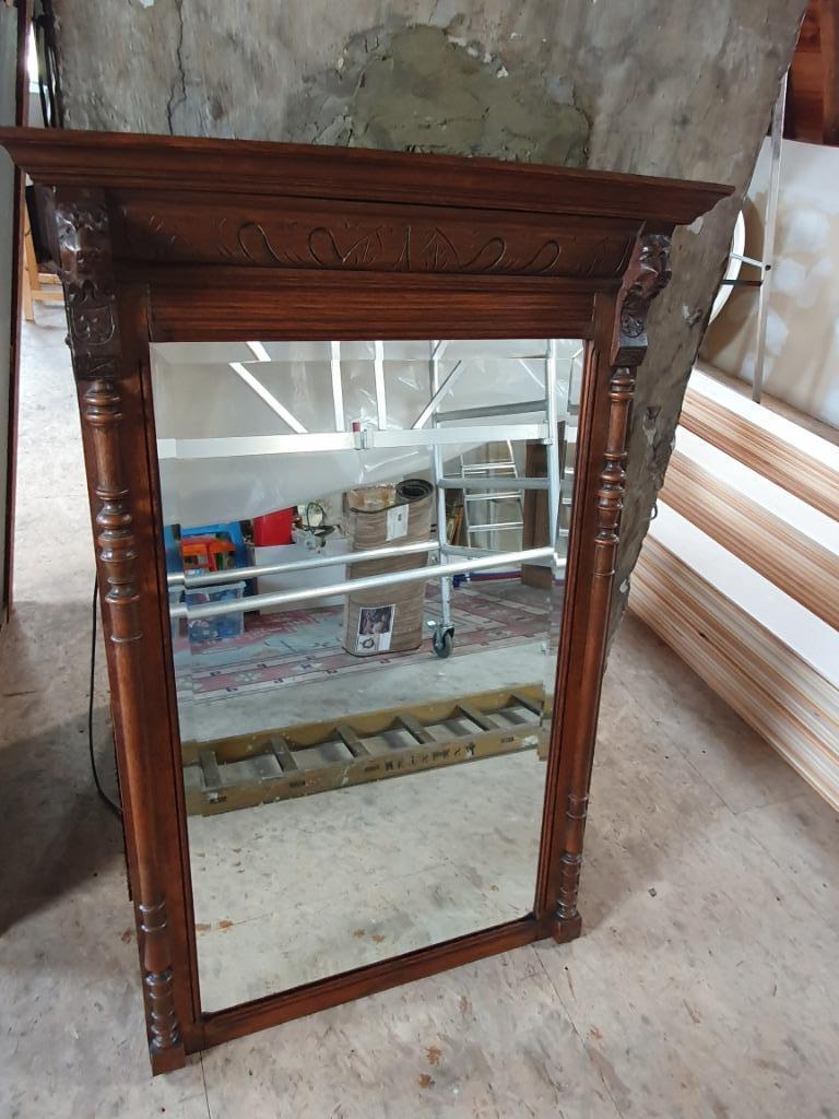 Antieke Mechelse spiegel, Ophalen of Verzenden, Rechthoekig, 100 tot 150 cm, Minder dan 100 cm