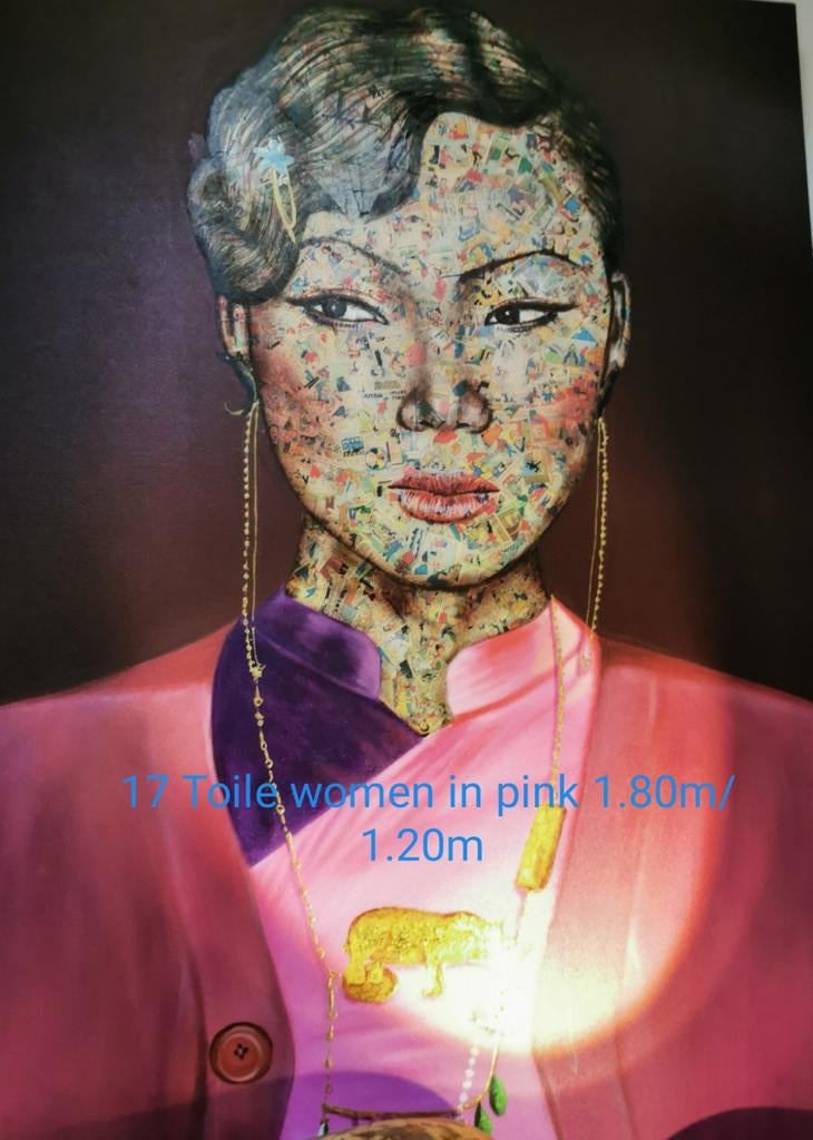 Peinture acrylique sur toile grand format, Enlèvement