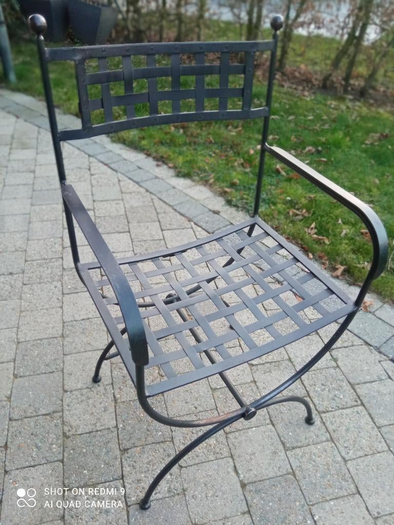 STOELEN GIETIJZER LINEA FERREA, Enlèvement, Métal, Noir, Cinq, Six Chaises ou plus