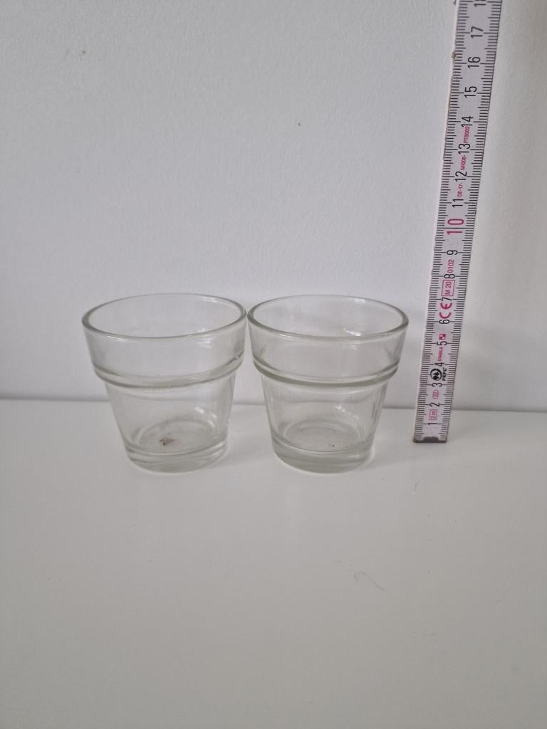 2 Glazen plantenpotten, Ophalen, Gebruikt