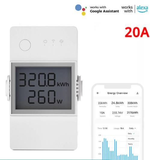 Sonoff POW EliteR3 20D met display en stroom 20 ampère NIEUW, Electroménager, Pièces & Accessoires, Neuf, Enlèvement ou Envoi