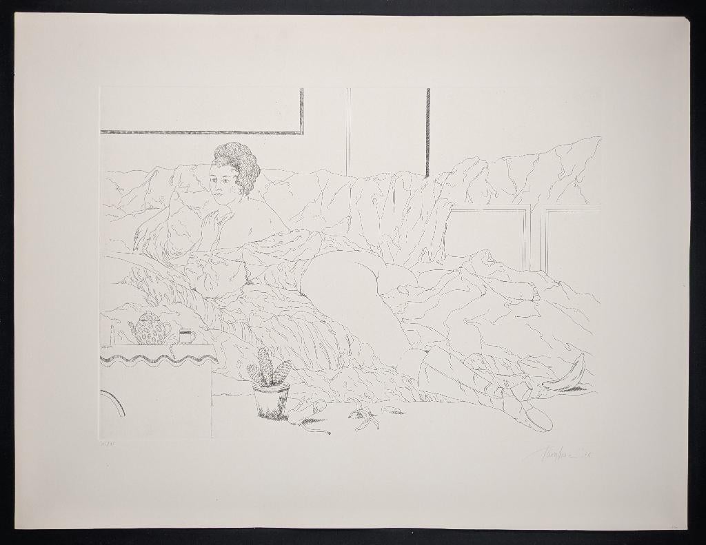 Luc Piron - gravure érotique - femme nue - petite édition, Antiquités & Art, Enlèvement ou Envoi