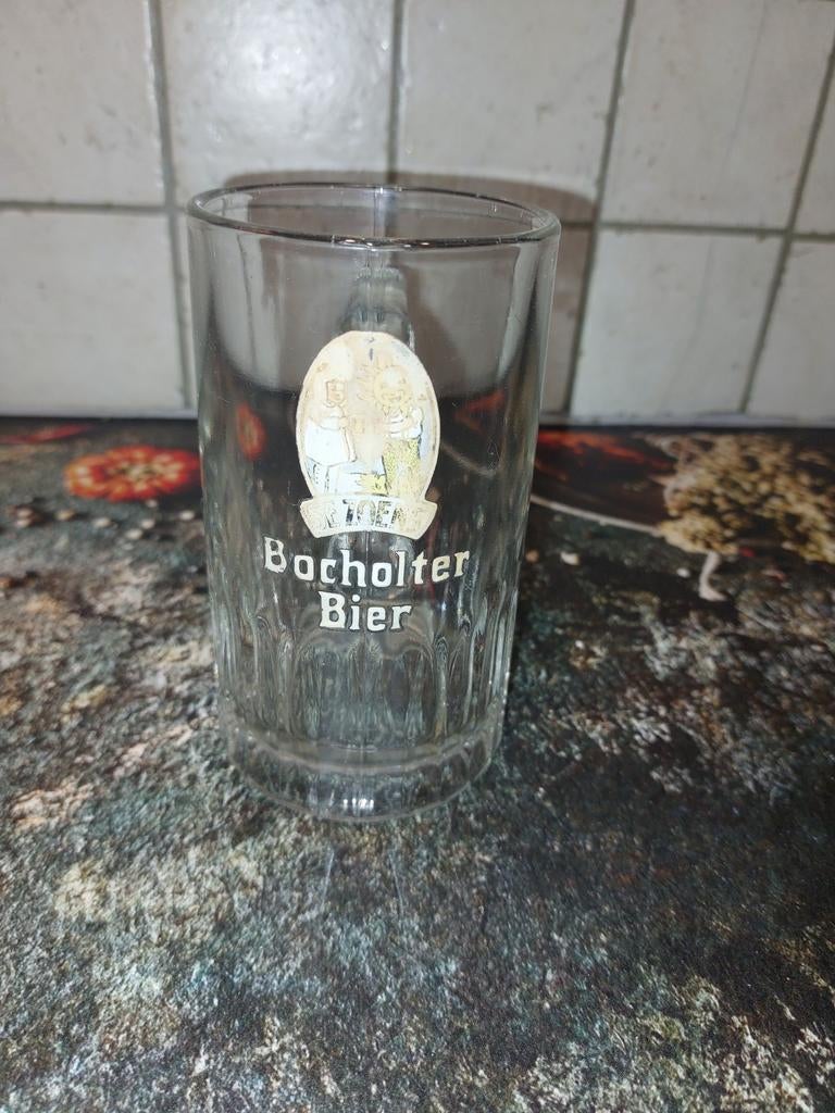 Zeer oude bierpul emaille bocholter bier, Verzamelen, Ophalen of Verzenden, Gebruikt, Bierglas