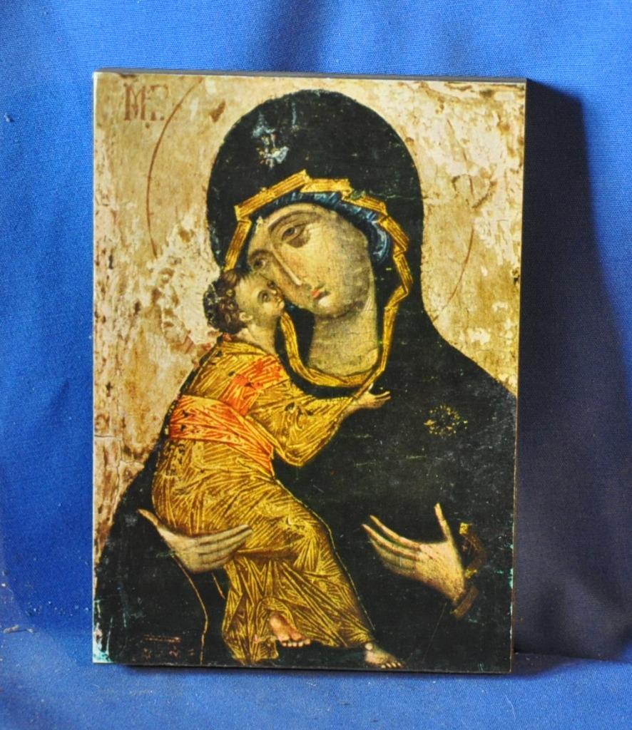 icole collage sur bois vierge a l'enfant, Enlèvement ou Envoi