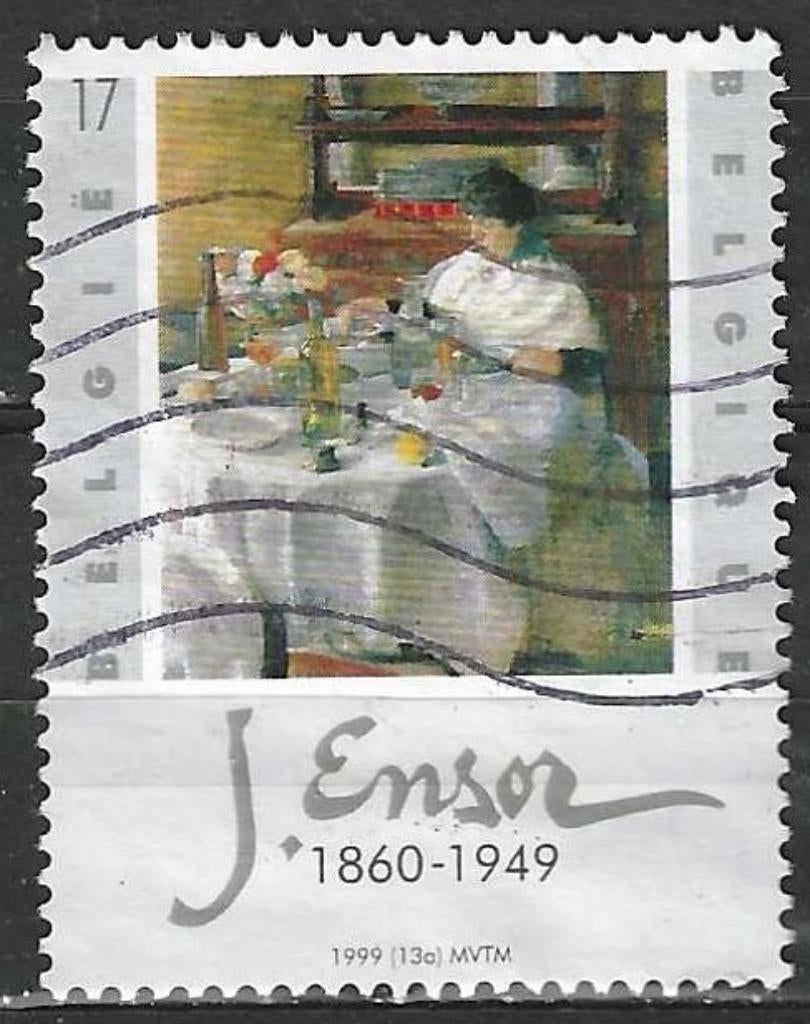 Belgique 1999 - Yvert/OBP 2829 - James Ensor (ST), Timbres & Monnaies, Enlèvement ou Envoi, Affranchi, Oblitéré, Art