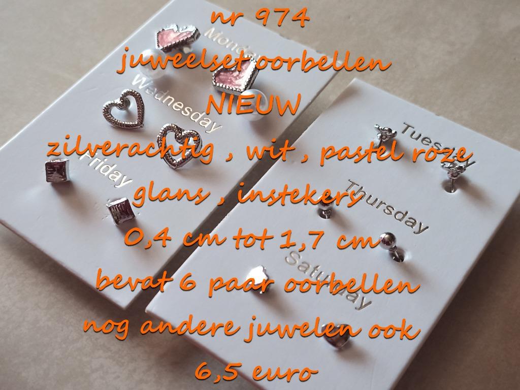 974. Parure de bijoux : boucles d'oreilles, NEUF, @LAST PIEC, Bijoux, Sacs & Beauté, Boucles d'oreilles, Rose, Autres matériaux