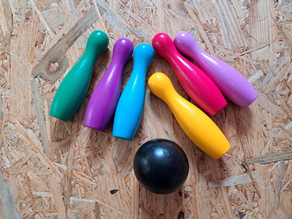 Houten speelgoed kegelspel +- 8 cm, Ophalen, Zo goed als nieuw, Overige typen