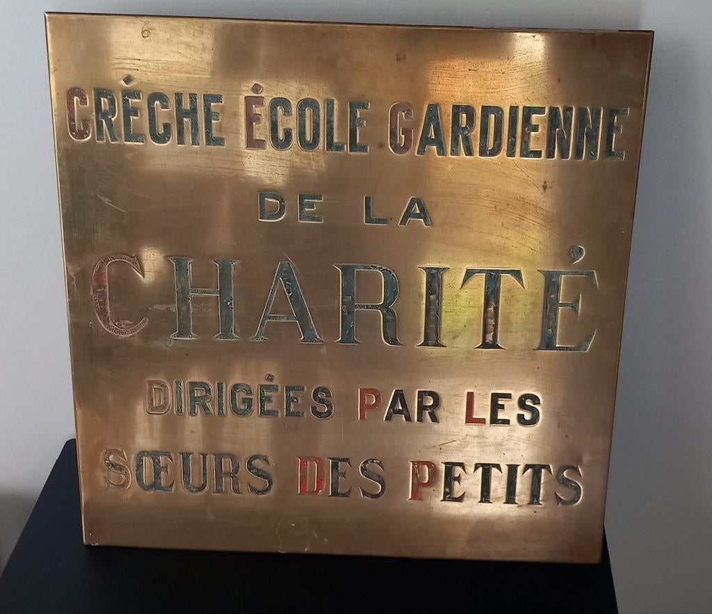 Ancienne plaque murale en cuivre, Enlèvement ou Envoi