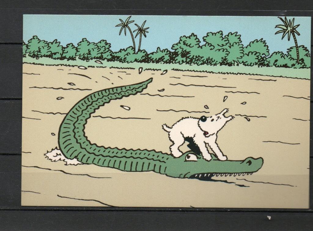 Carte postale : Hergé : Tintin/Kuifje - Tintin au Congo 1993, Ophalen