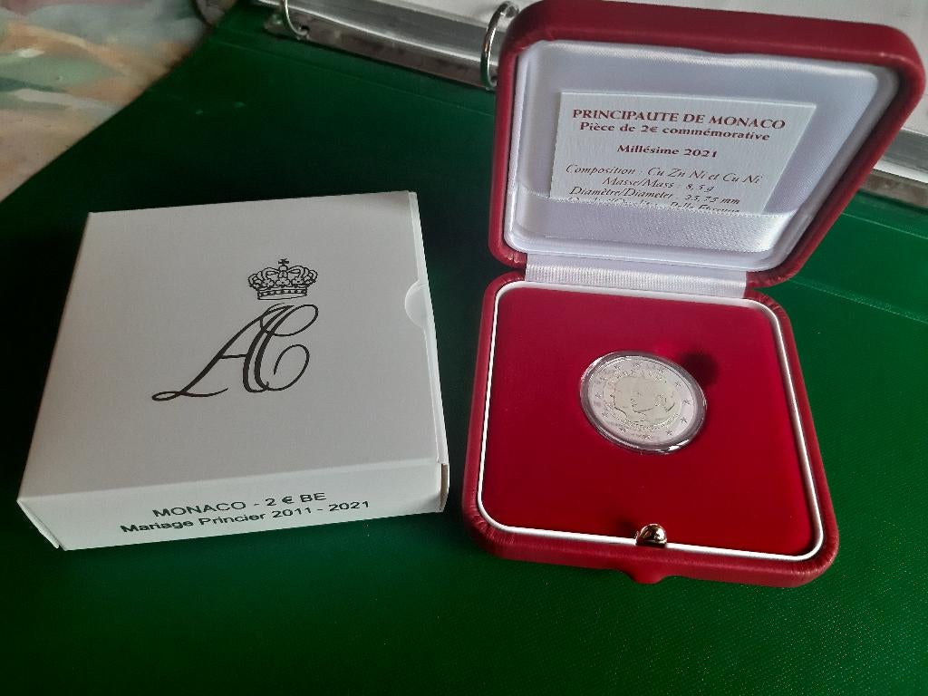 2 € commémo 2021 monaco coffret BE, Enlèvement, Monaco, 2 euros, Monnaie en vrac