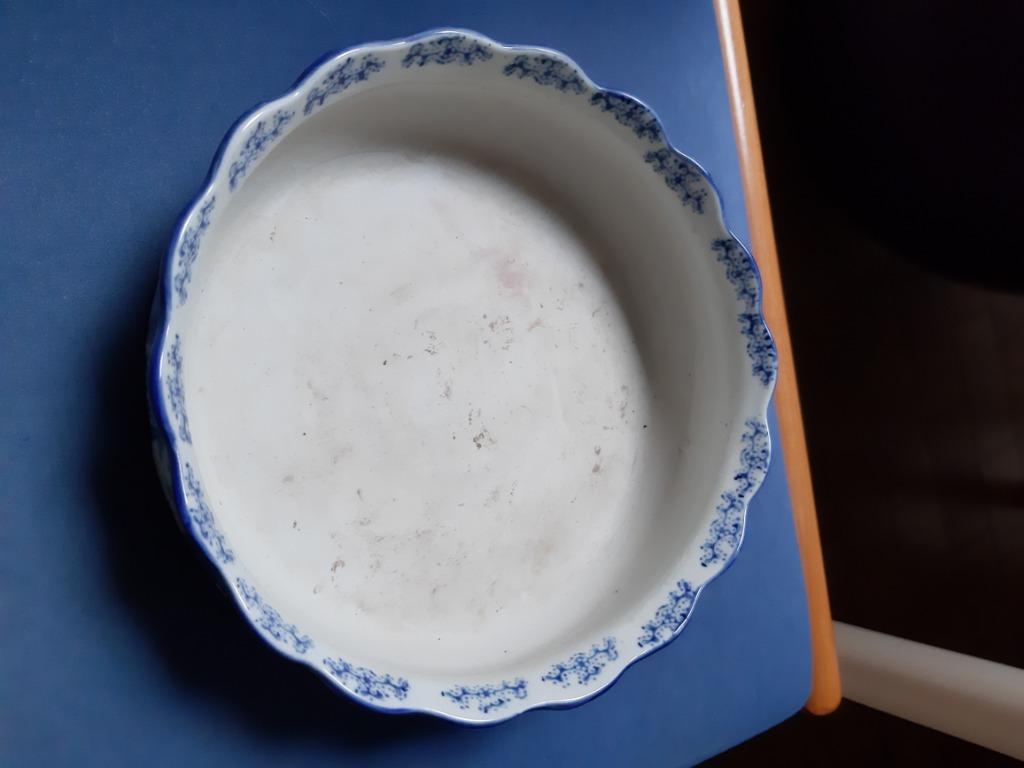 ovenschotel wit en blauw, bruin, Ophalen of Verzenden, Gebruikt, Kom(men)
