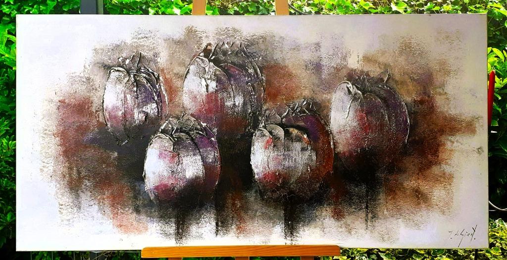 Jochem de Graaf, groot tulpenschilderij, Antiek en Kunst, Kunst | Schilderijen | Modern, Ophalen