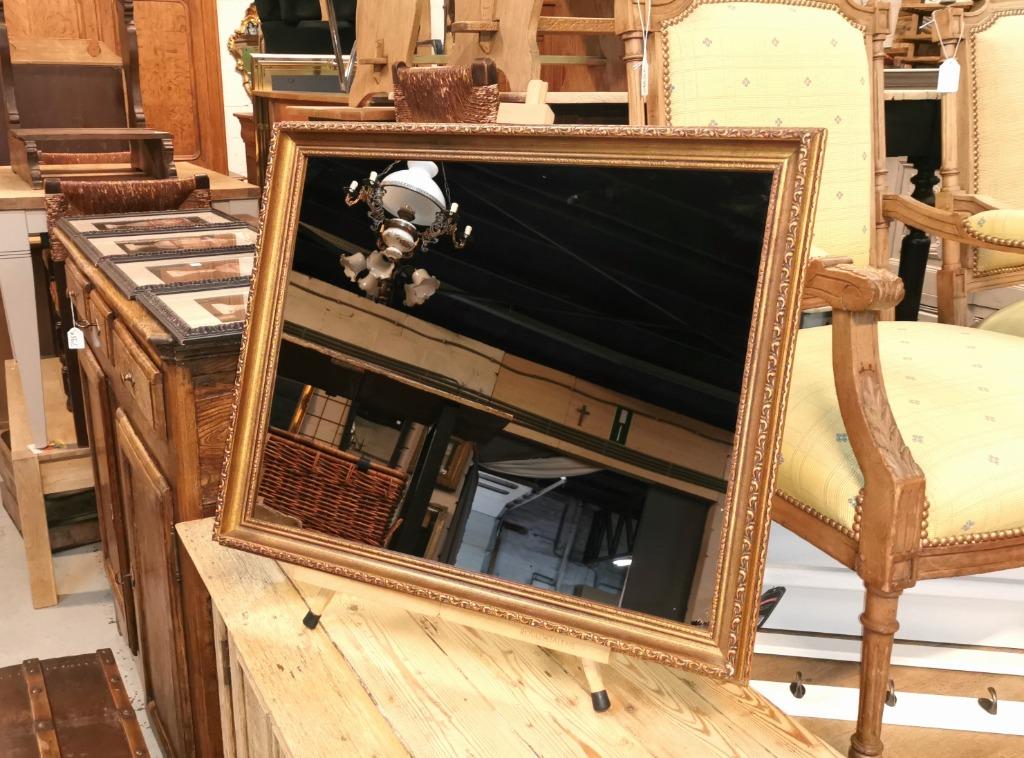 Grand miroir vieil or avec cadre épais 57 x 67 épaisseur 4 c, Moins de 100 cm, Enlèvement, Utilisé, 50 à 75 cm