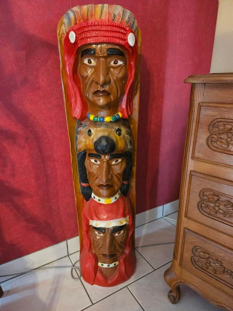 Totem met 3 indianenhoofden, Antiquités & Art, Enlèvement