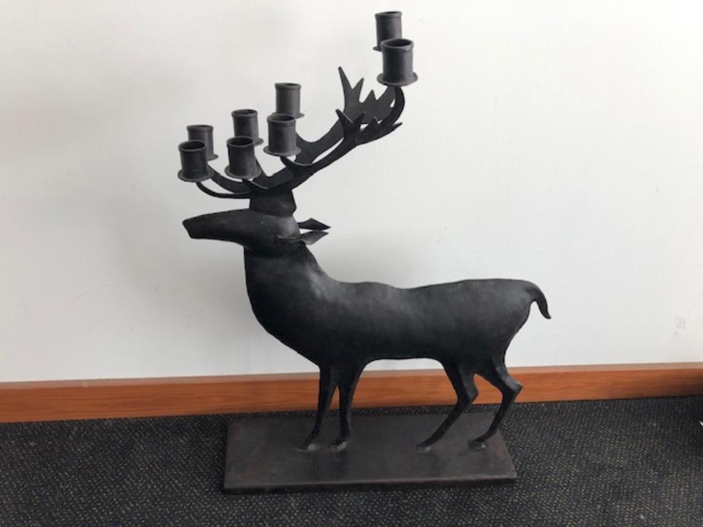 Metalen Hert eco roest, Antiek en Kunst, Ophalen