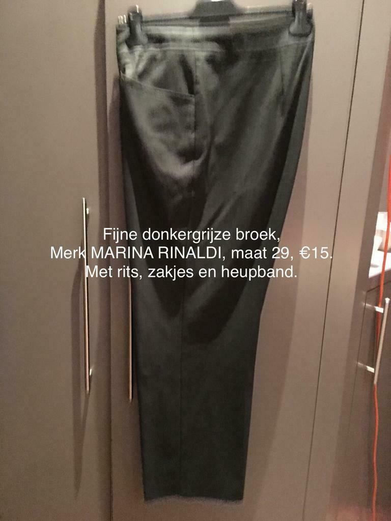 MARINA RINALDI, Fijne grijze broek, maat 29 (50), Vêtements | Femmes, Enlèvement ou Envoi, Porté