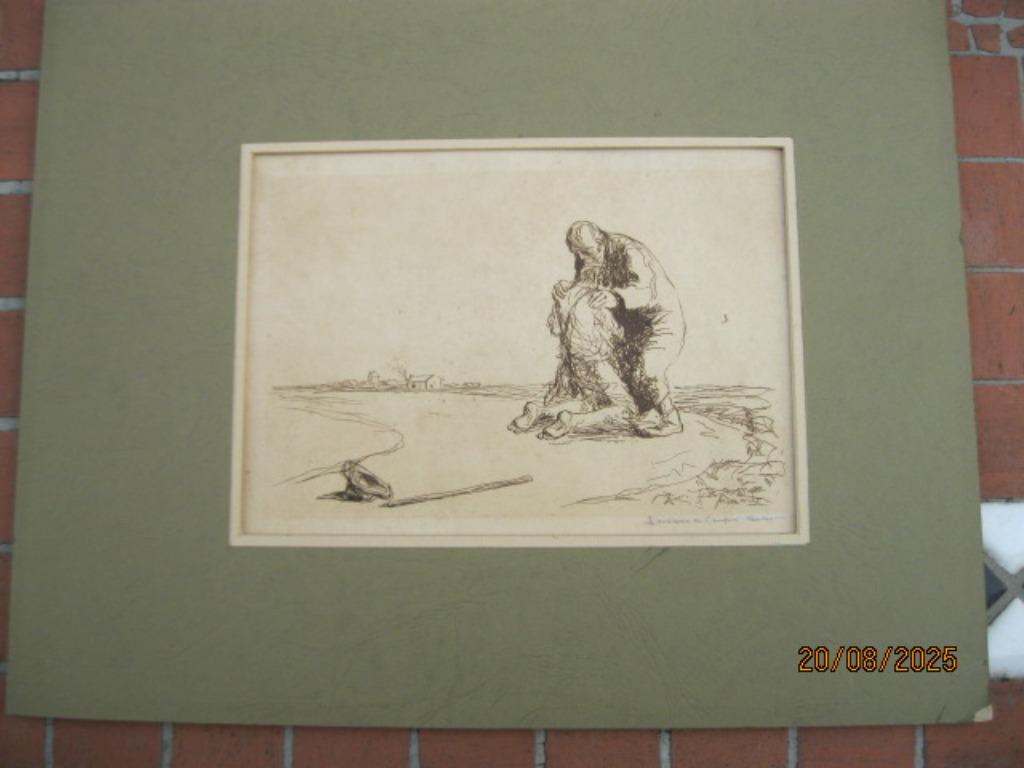 Jean-Louis Forain 1852-1931, Enlèvement, Eau-forte, Encadré