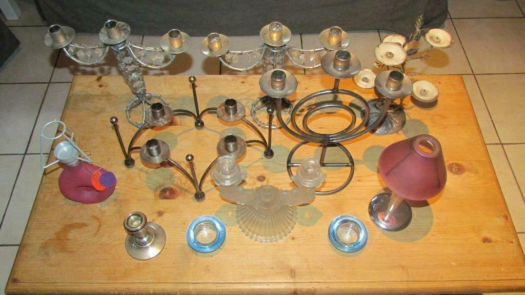 Verschillende kandelaren voor kaarsen en T-lichtjes, Ophalen of Verzenden, Zo goed als nieuw, Metaal, Kandelaar