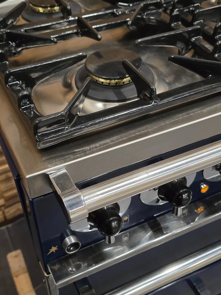 🔥 Poêle Falçon de luxe 110 cm bleu roi 3 fours, Gaz, Classe énergétique A ou plus économe, 85 à 90 cm, Comme neuf