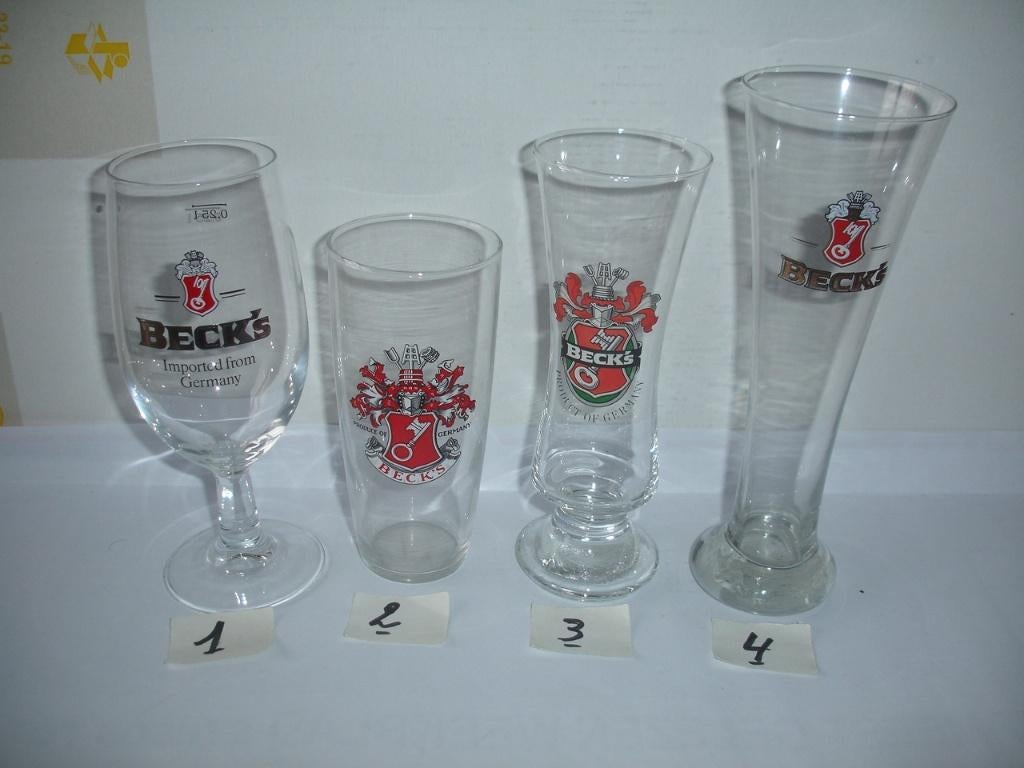 Beck's bierglazen, brij. uit Bremen, 20 glazen voor € 4,00, Verzamelen, Biermerken, Ophalen of Verzenden, Zo goed als nieuw, Glas of Glazen