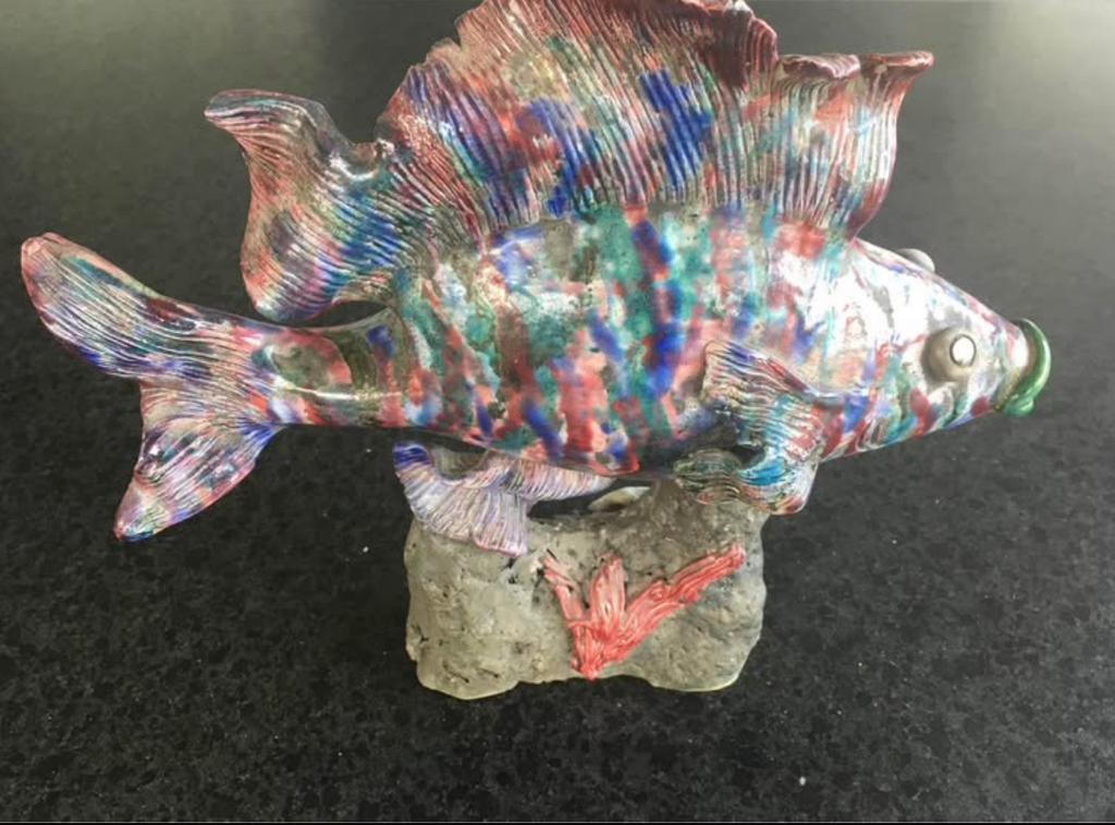 Poisson en céramique de fabrication artisanale, Maison & Meubles, Enlèvement, Comme neuf