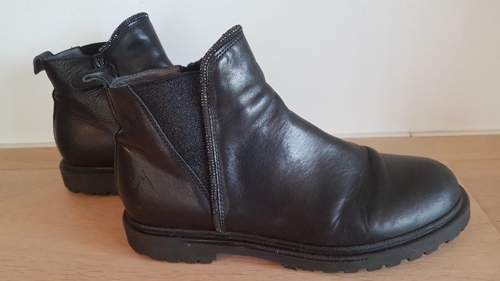 Zwarte boots in leer (maat: 38), Gebruikt, Meisje, Morelli, Ophalen of Verzenden