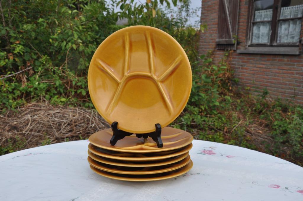 §  6 assiettes a fondue boch keralux, Enlèvement ou Envoi, Utilisé, Céramique, Assiettes(s)