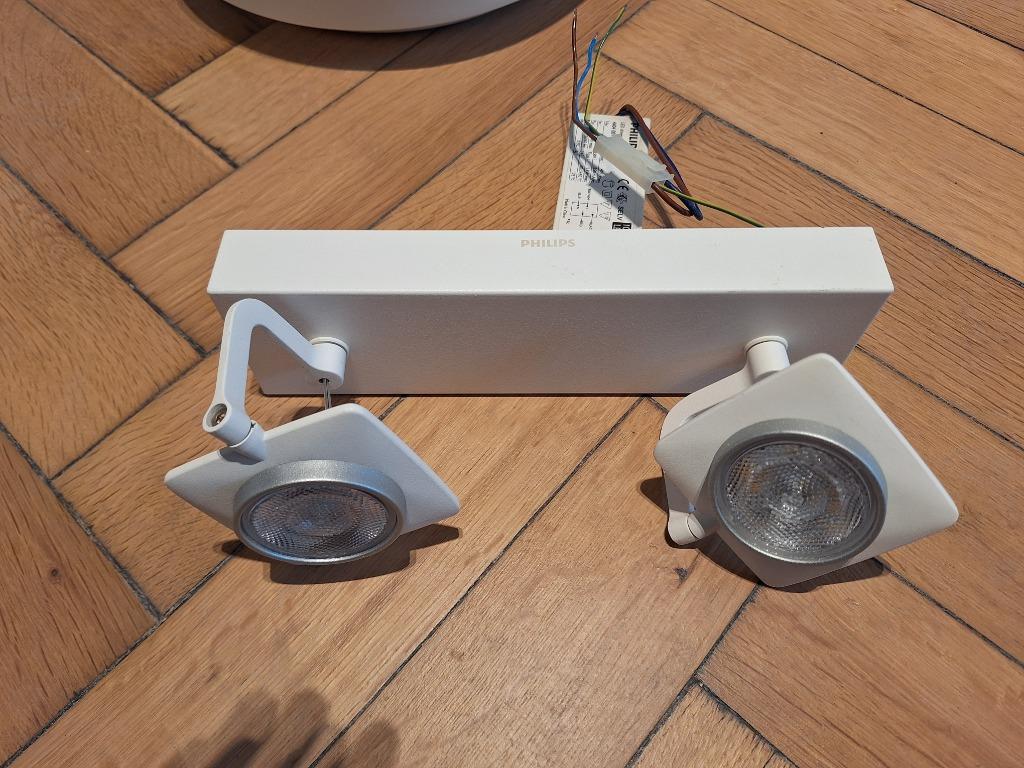 Barre de deux spots LED Philips, Ophalen, Zo goed als nieuw, Metaal, Moderne