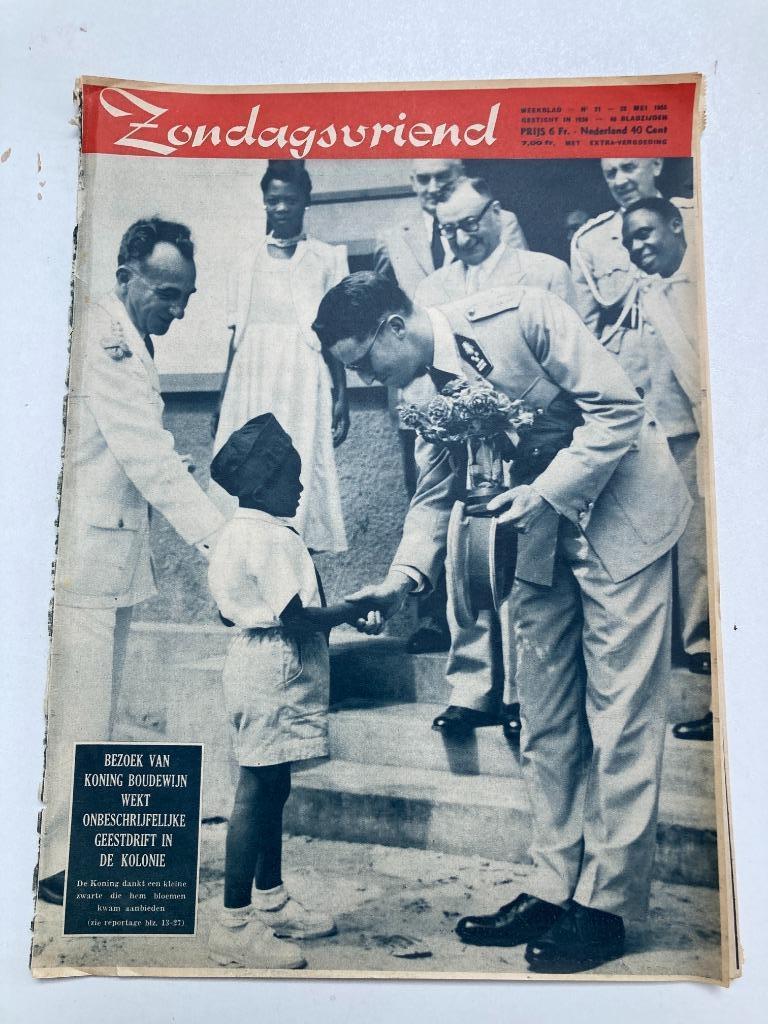 Zondagsvriend nr 21 1955: Boudewijn, Kongo, Westerlo,, Ophalen of Verzenden, 1940 tot 1960, Tijdschrift