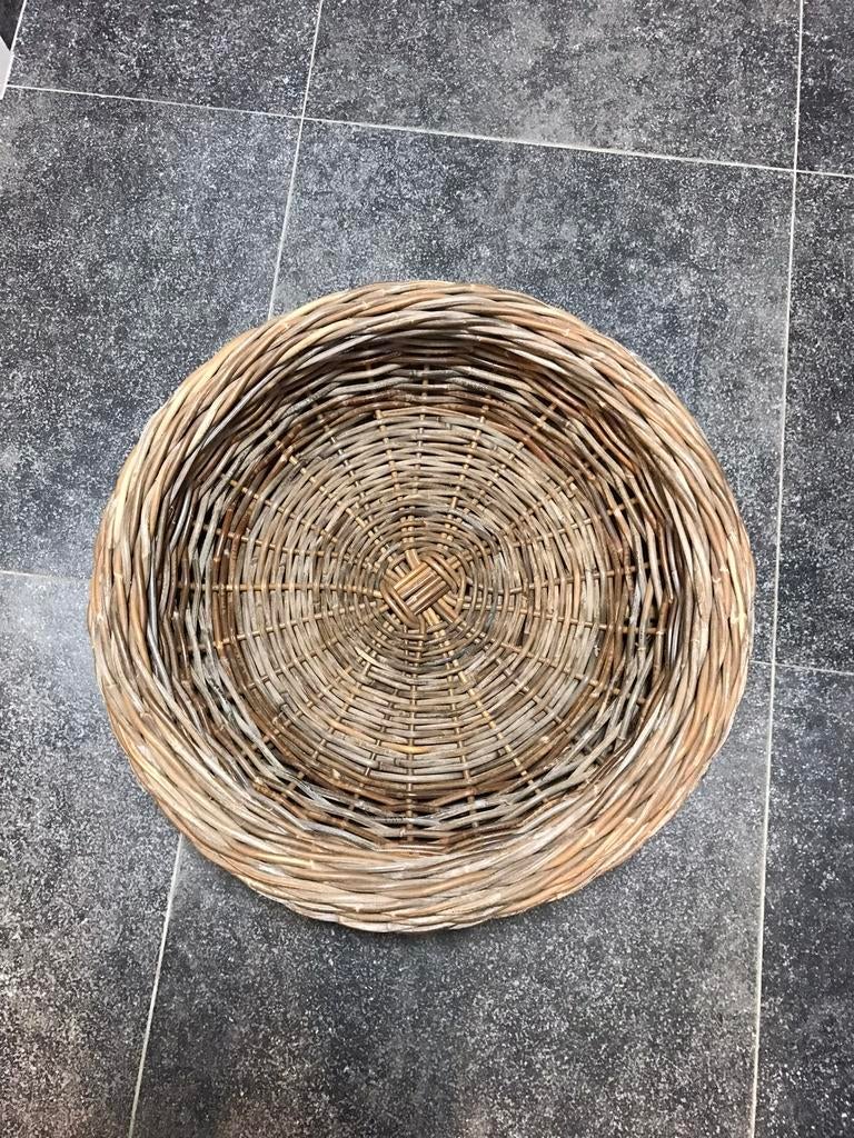Panier osier rond 62 cm de diamètre, Osier, Rond, Comme neuf, Enlèvement