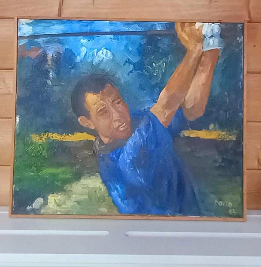 Golfer Tiger Woods in actie, Antiek en Kunst, Ophalen of Verzenden