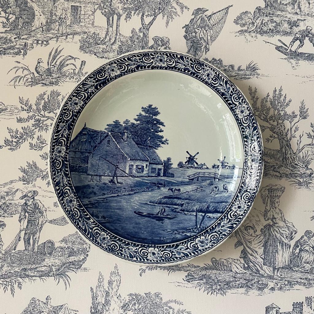 Assiettes Boch La Louvière décor Delfts, Enlèvement ou Envoi