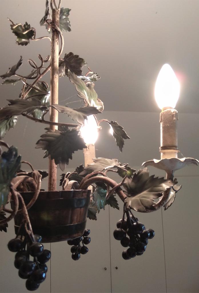 KROONLUCHTER MET DRUIVENRANKEN- Vintage, Ophalen