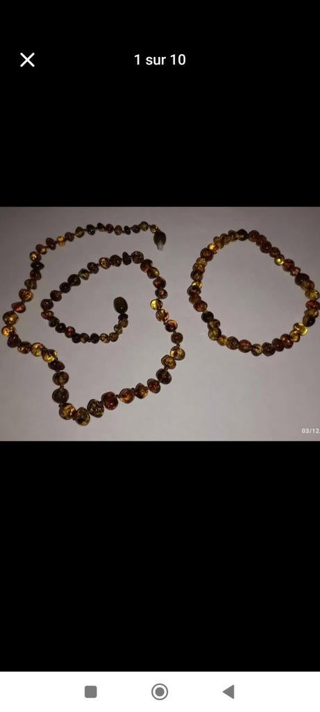 Ensemble en ambre naturelle de la Lituanie, Bijoux, Sacs & Beauté, Colliers, Neuf, Enlèvement ou Envoi