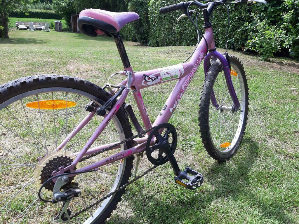 Vélo fille, de marque Shimano, 6 vitesses, rose et mauve, Ophalen, 16 inch, Versnellingen