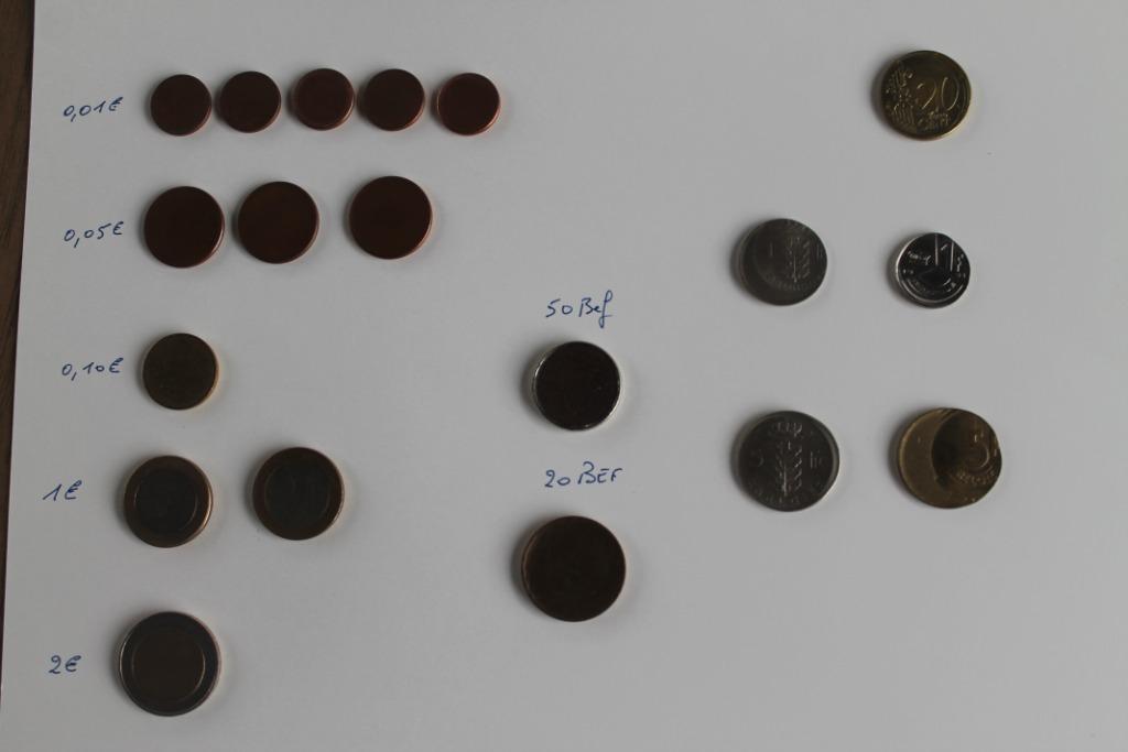 muntplaatjes en misslag munten, Ophalen, Munten