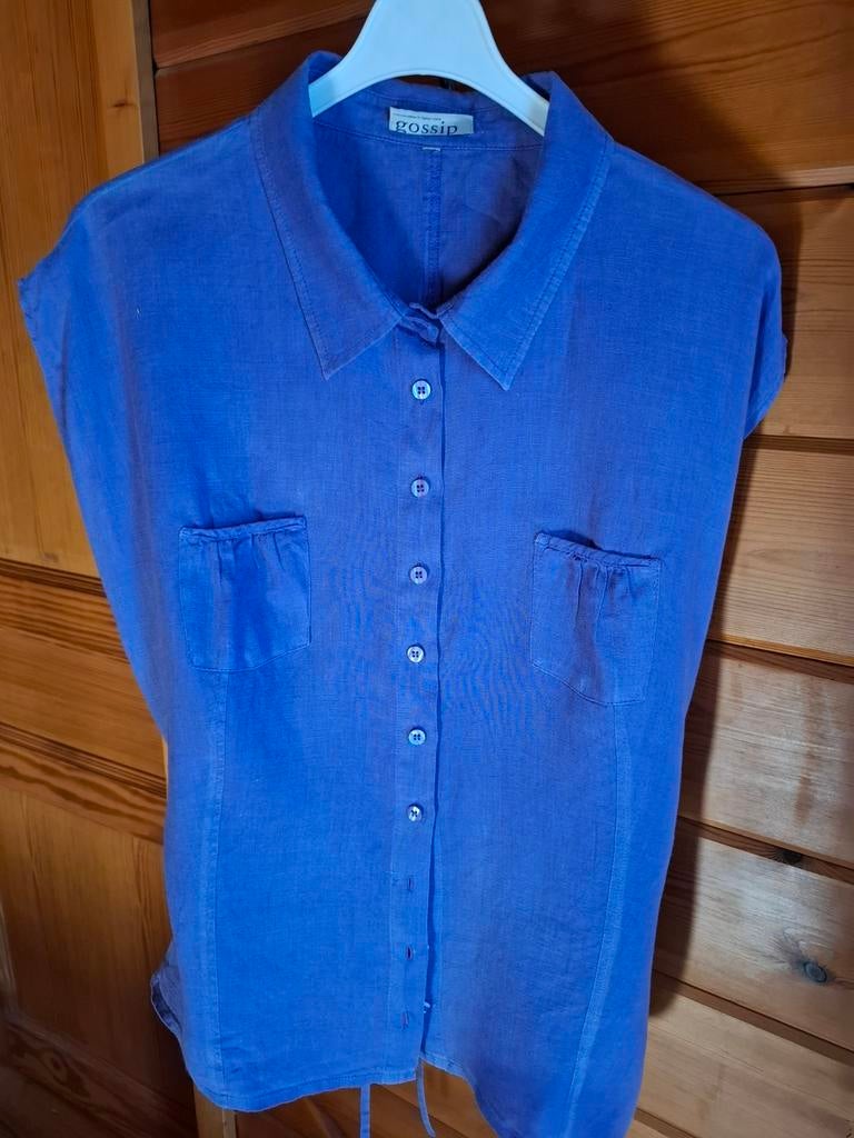 linnen bloesje maat 42, Enlèvement, Porté, Taille 42/44 (L), Violet