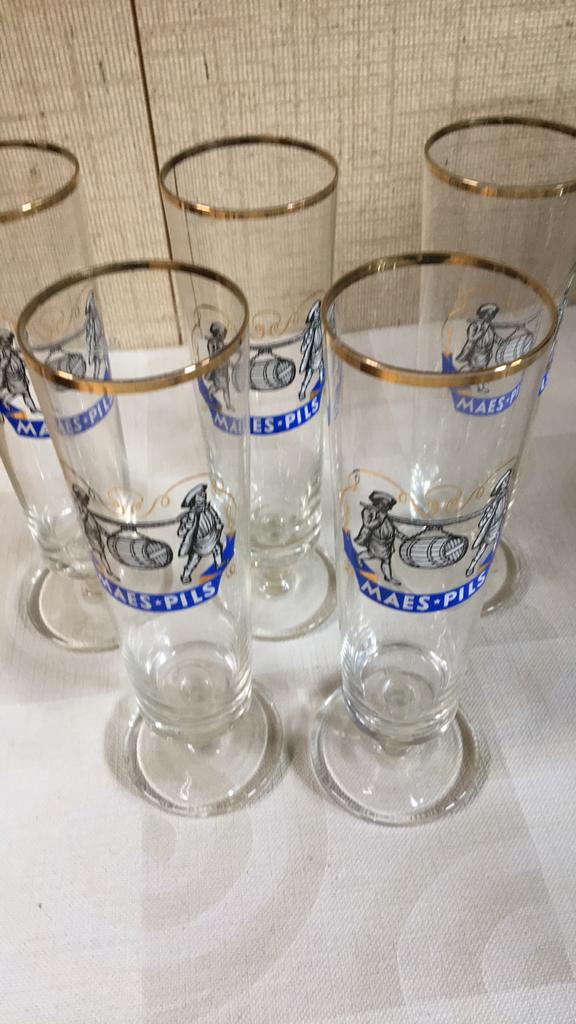 Glazen Maes Pils, Verzamelen, Ophalen of Verzenden, Zo goed als nieuw, Bierglas