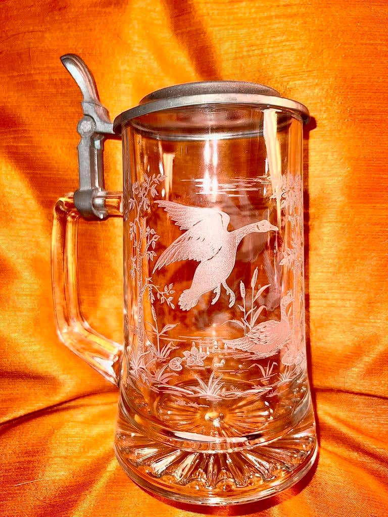 Twee antieke glazen mokken, Verzamelen, Glas en Drinkglazen, Ophalen of Verzenden, Zo goed als nieuw
