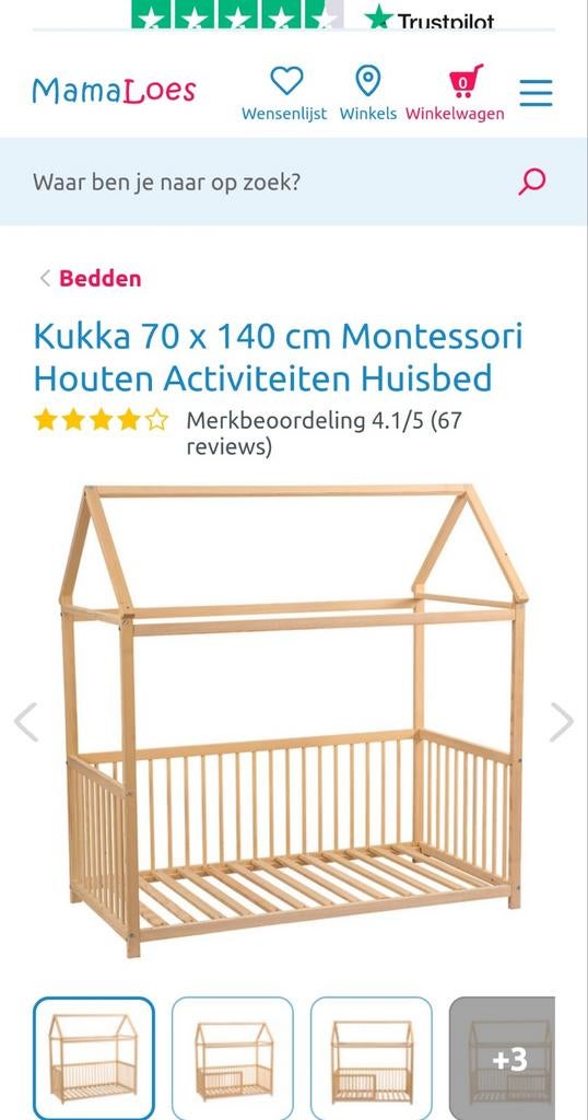 Montessori bed 70x140., Ophalen, Zo goed als nieuw, 140 tot 160 cm, 70 tot 85 cm