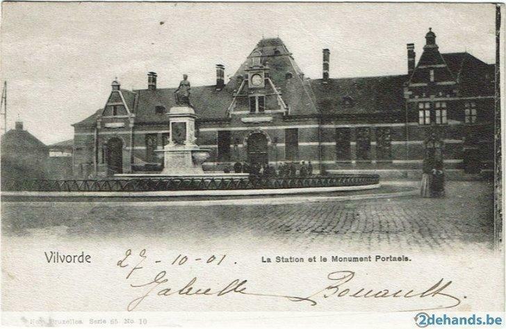 Oude postkaart Vilvoorde Vilvorde Station Monument Portaels, Collections, Envoi