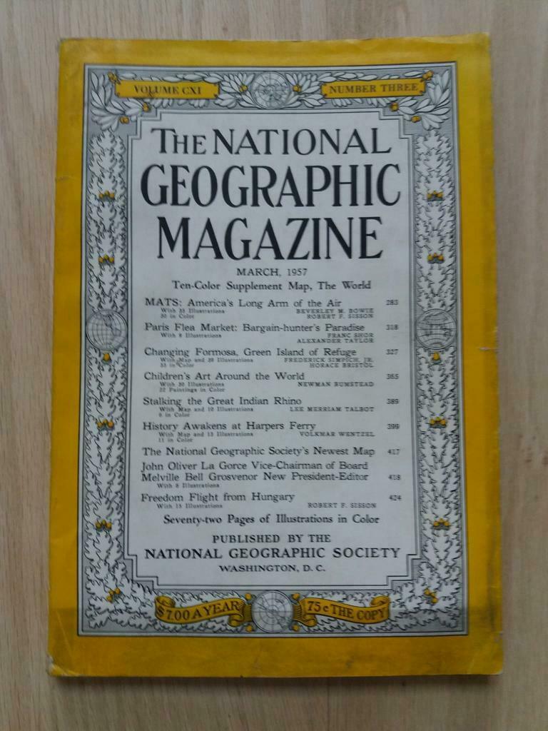 National Geographic Magazine March 1957, Boeken, Tijdschriften en Kranten, Ophalen of Verzenden, Gelezen, Wetenschap en Natuur
