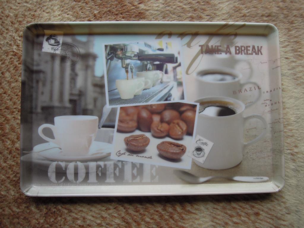 plateau dienblad Take a break coffee 35 x 23 x H1,5cm PVC, Ophalen of Verzenden