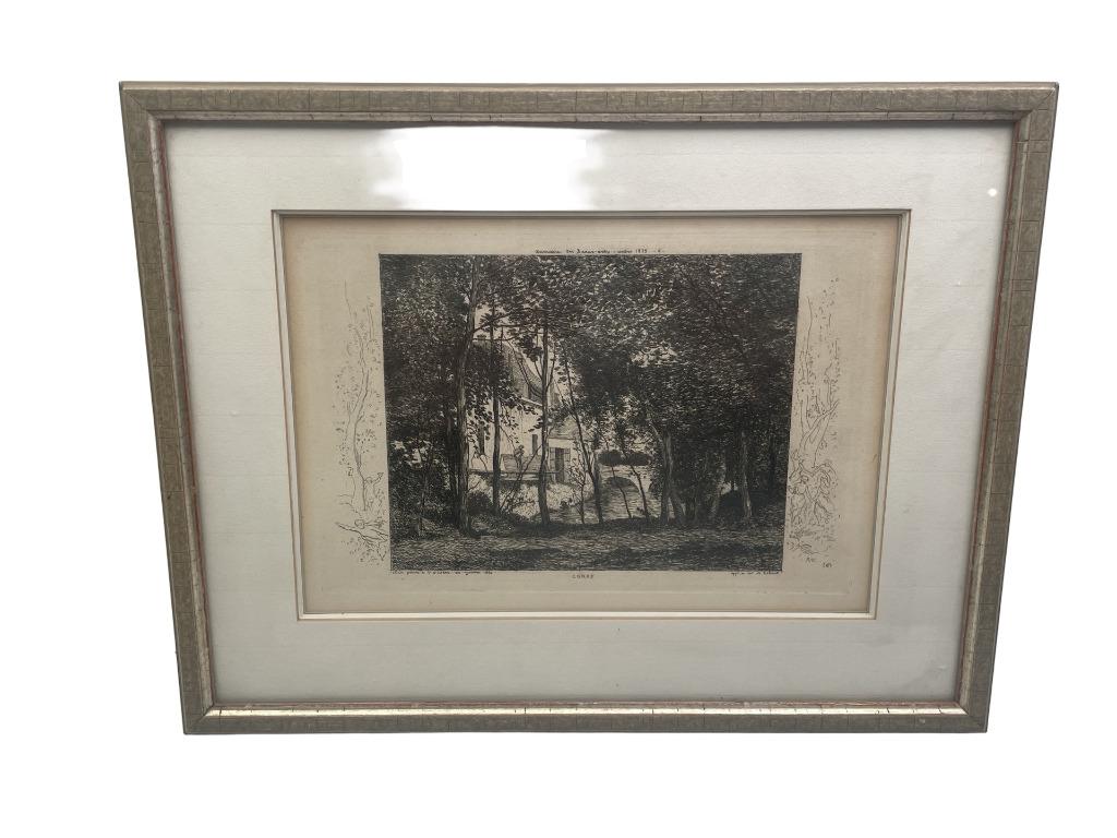 Jean-Baptiste-Camille Corot – Gravure étude peinte – 1874