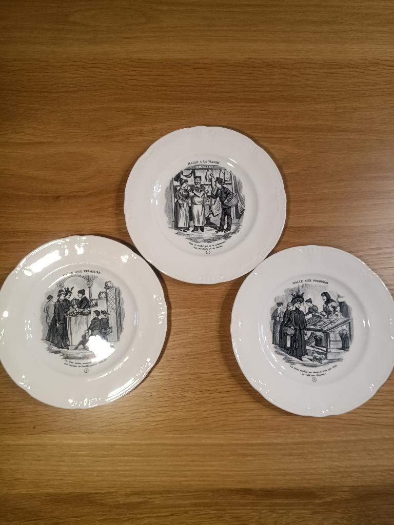Lot 3 assiettes Boch La Louvière – Collection “Les Halles”, Enlèvement ou Envoi