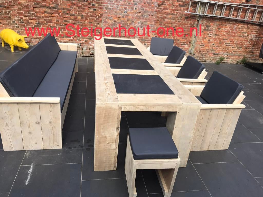 Tuinset tuinmeubel loungeset bank  Gratis Levering Actie, Steigerhout, Nieuw, Ophalen of Verzenden, Loungeset