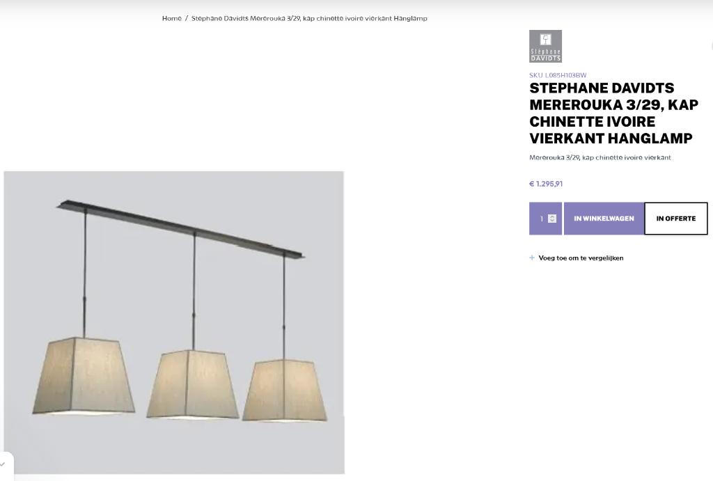 verlichting, Enlèvement, Comme neuf, Tissus, 75 cm ou plus